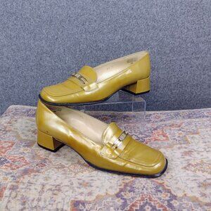 Etienne Aigner Loafer Aquarius Classic Horse-bit Logo Accent Gold 6.5 M
